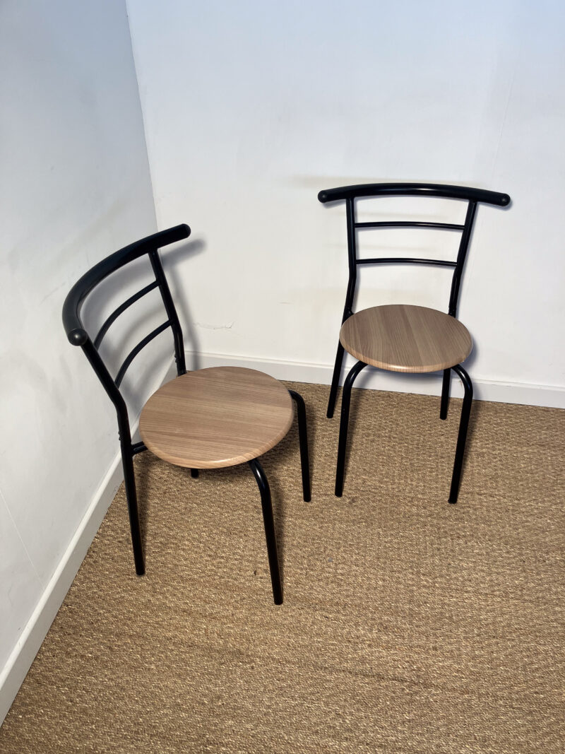 Lot de 2 chaises métal et bois – Image 3
