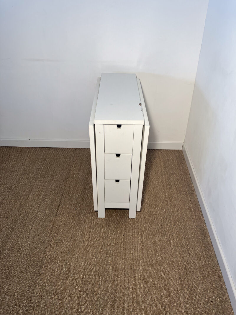 Table blanche à rabats avec tiroirs – Image 4