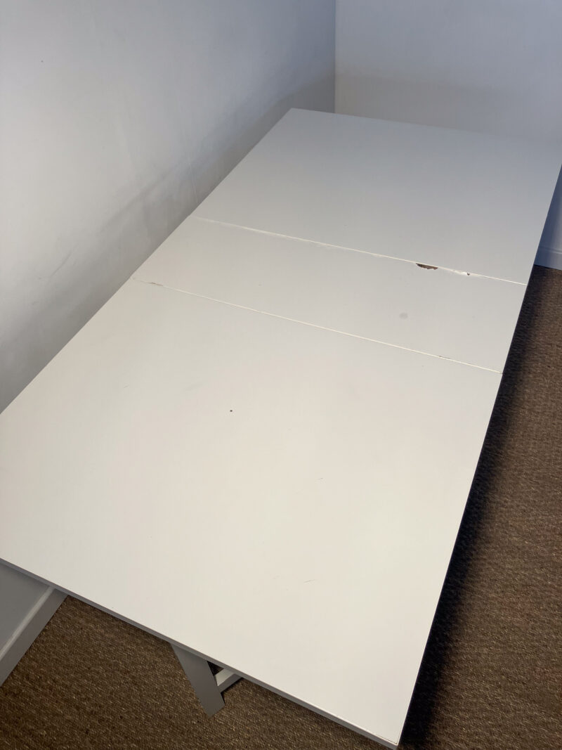 Table blanche à rabats avec tiroirs – Image 8