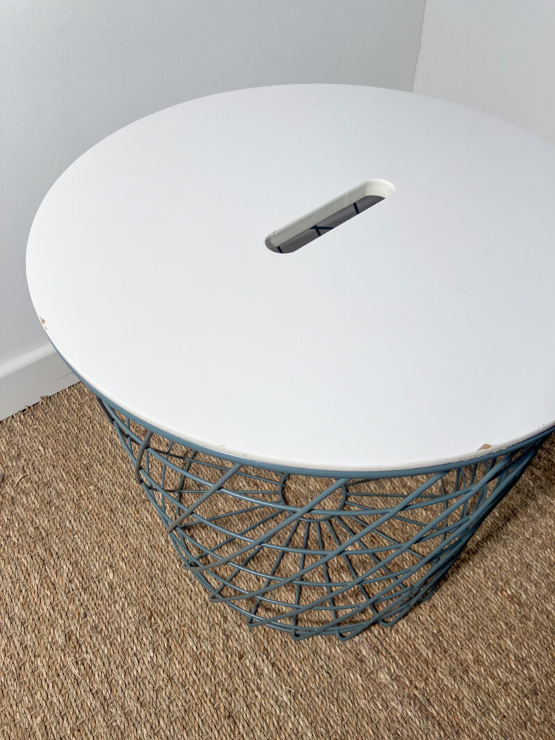 Table basse/panière blanche et grise – Image 5