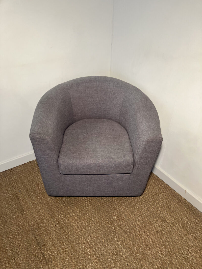 Fauteuil gris arrondi – Image 2