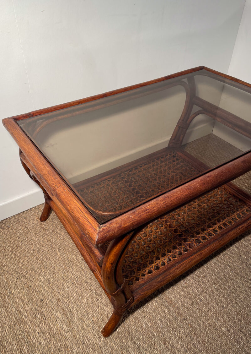 Table basse rotin plateau verre – Image 3