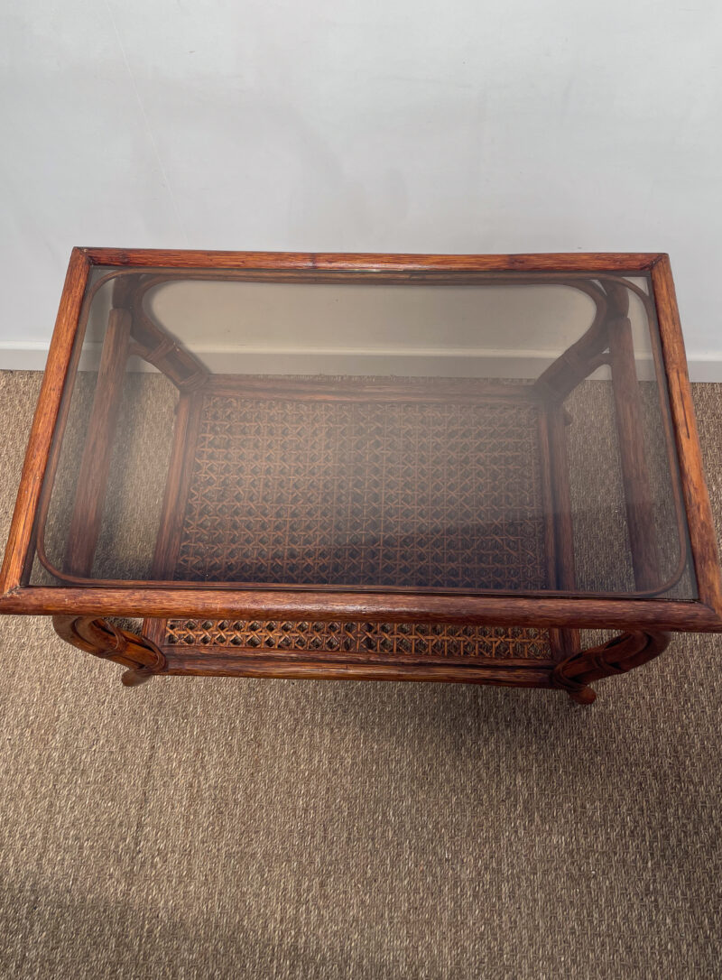 Table basse rotin plateau verre – Image 5
