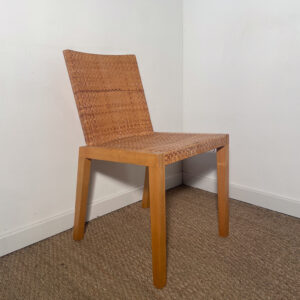 Chaise bois et rotin