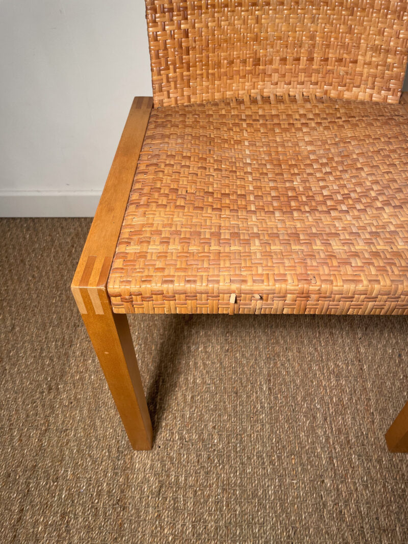 Chaise bois et rotin – Image 4