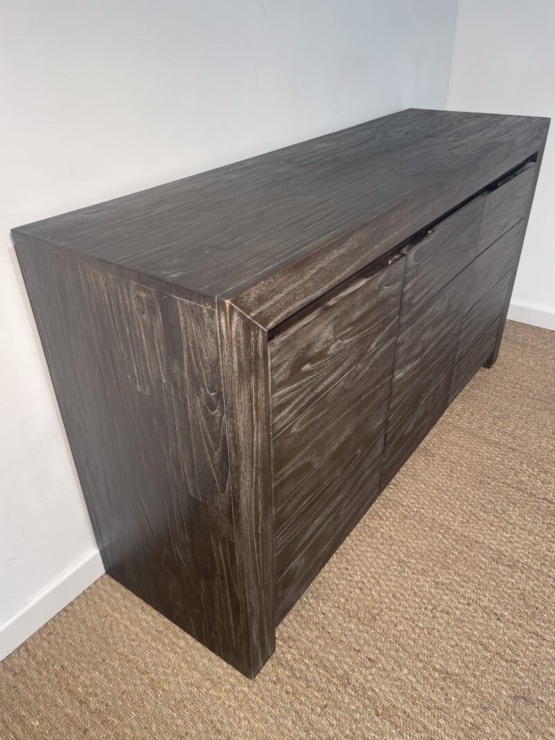 Buffet en bois brun / gris foncé – Image 3