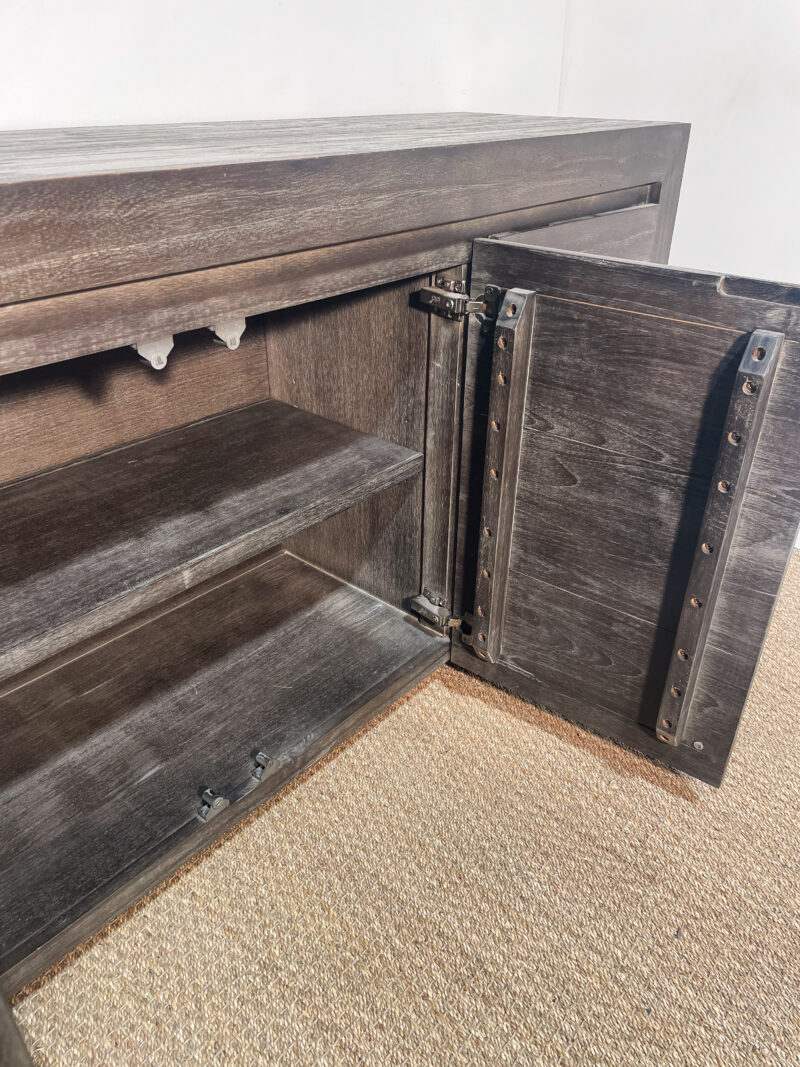 Buffet en bois brun / gris foncé – Image 8