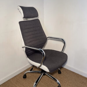Fauteuil de bureau blanc et gris