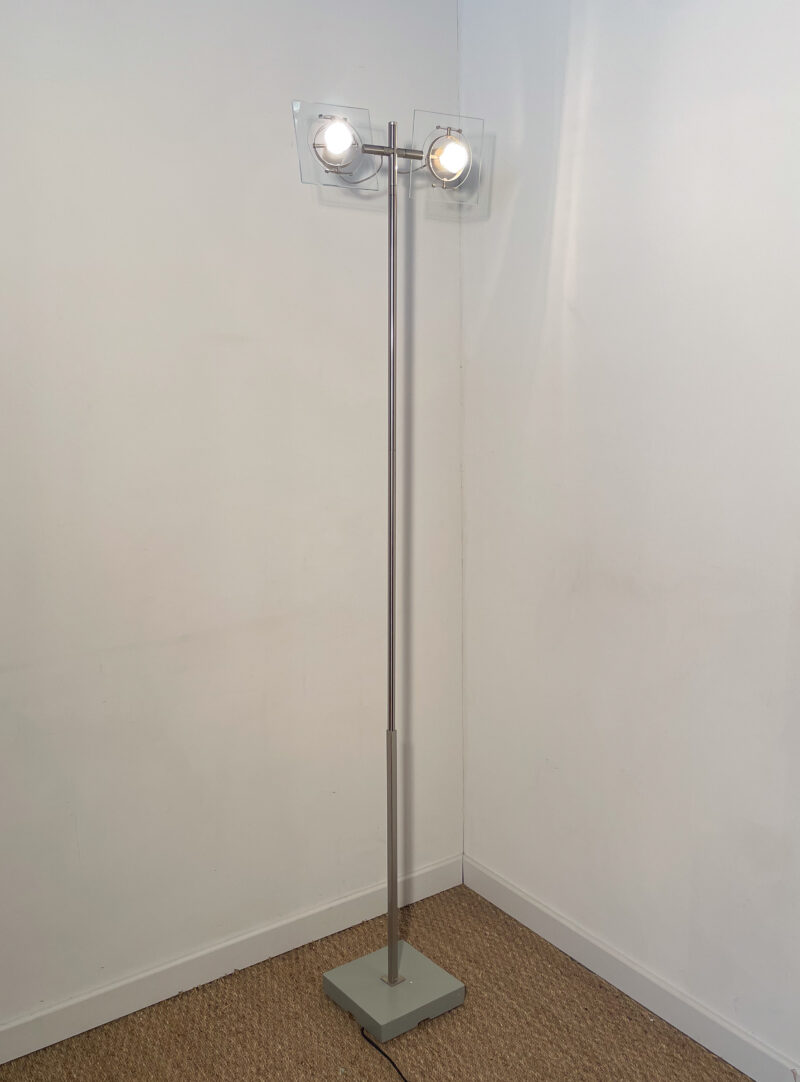 Lampadaire verre double spot