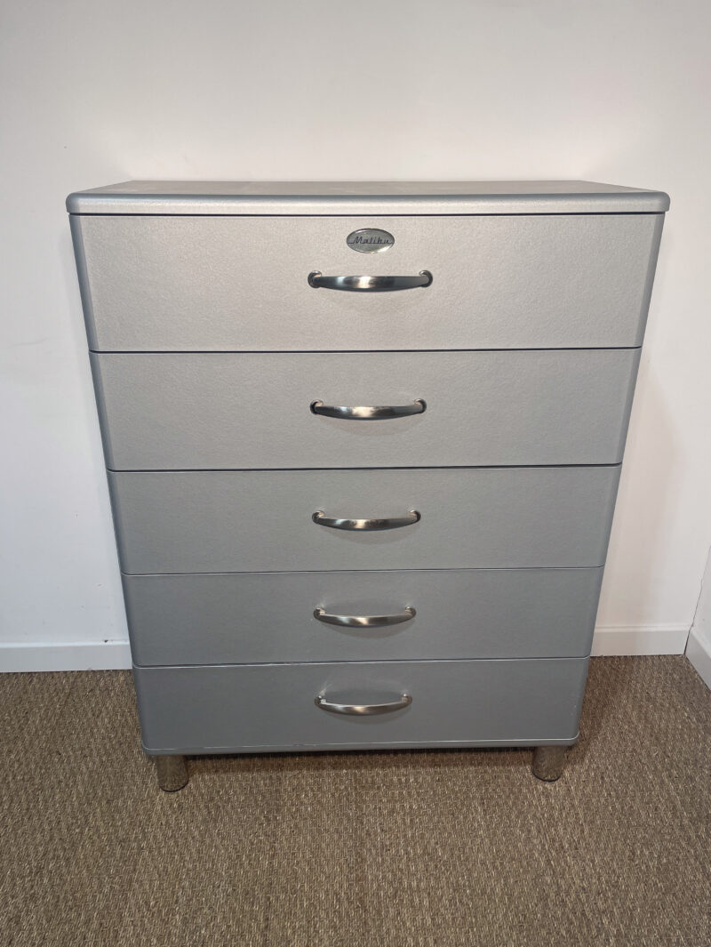 Commode à tiroirs argenté Malibu – Image 2