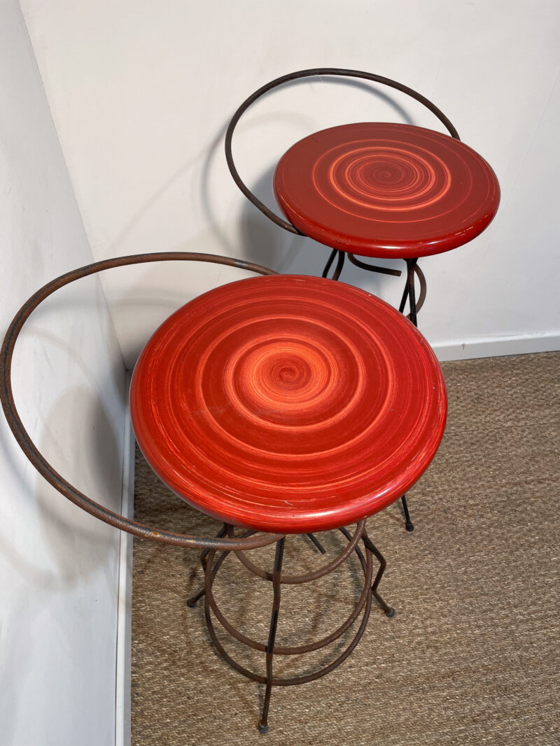 Lot de 2 tabourets en fer forgé – Image 3