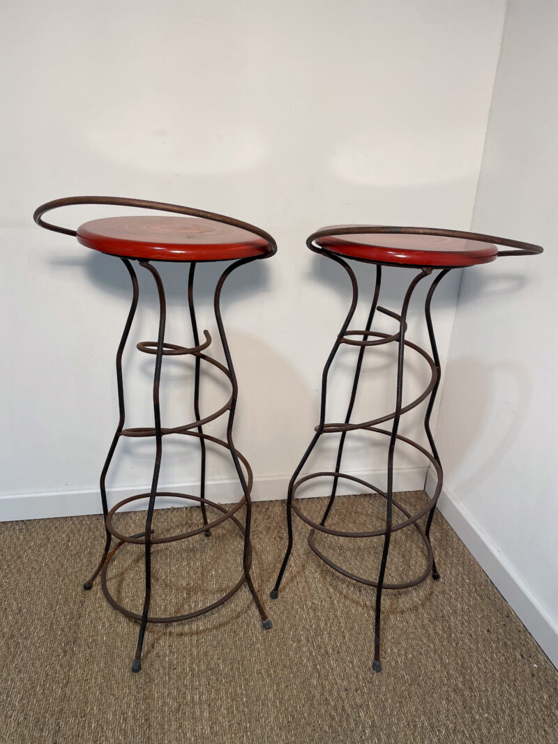 Lot de 2 tabourets en fer forgé – Image 7