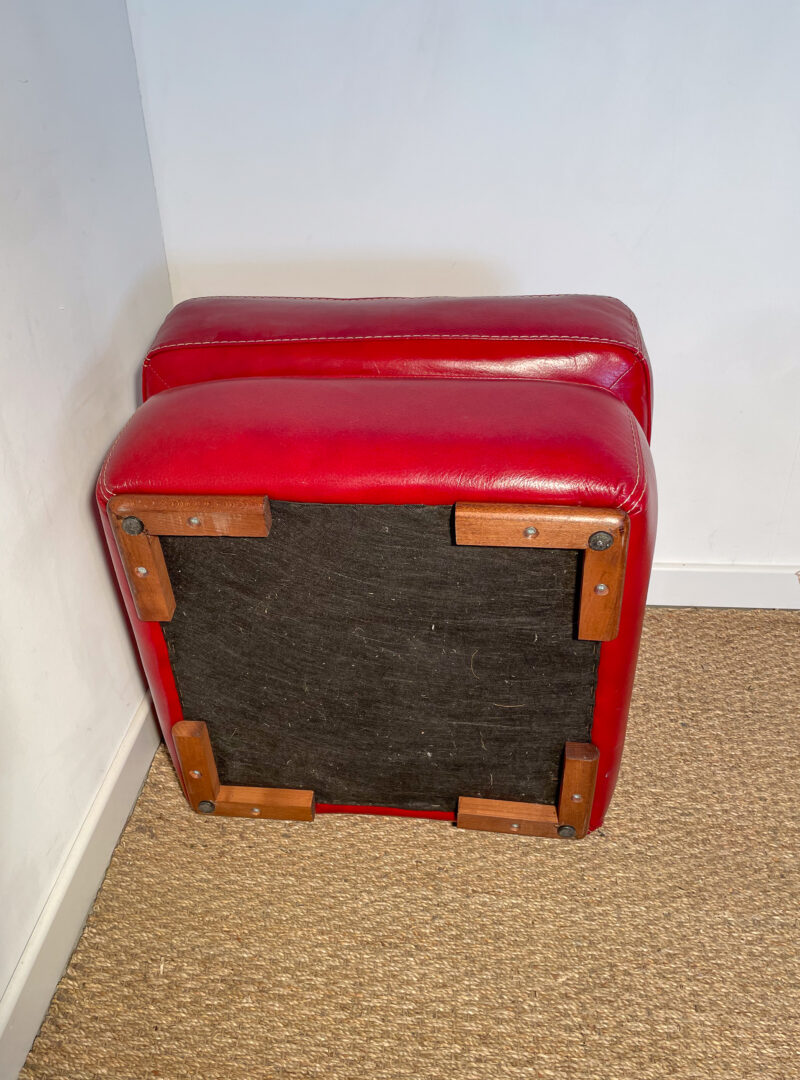 Pouf cuir rouge – Image 5