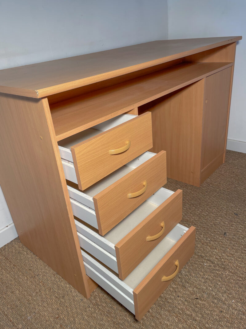 Bureau en bois marron clair – Image 3