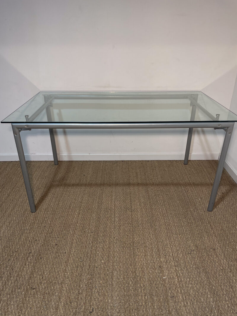 Bureau en verre et pieds gris – Image 2