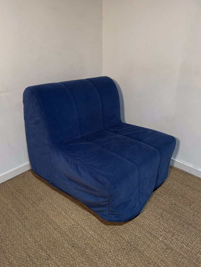 Chauffeuse house en tissu bleu