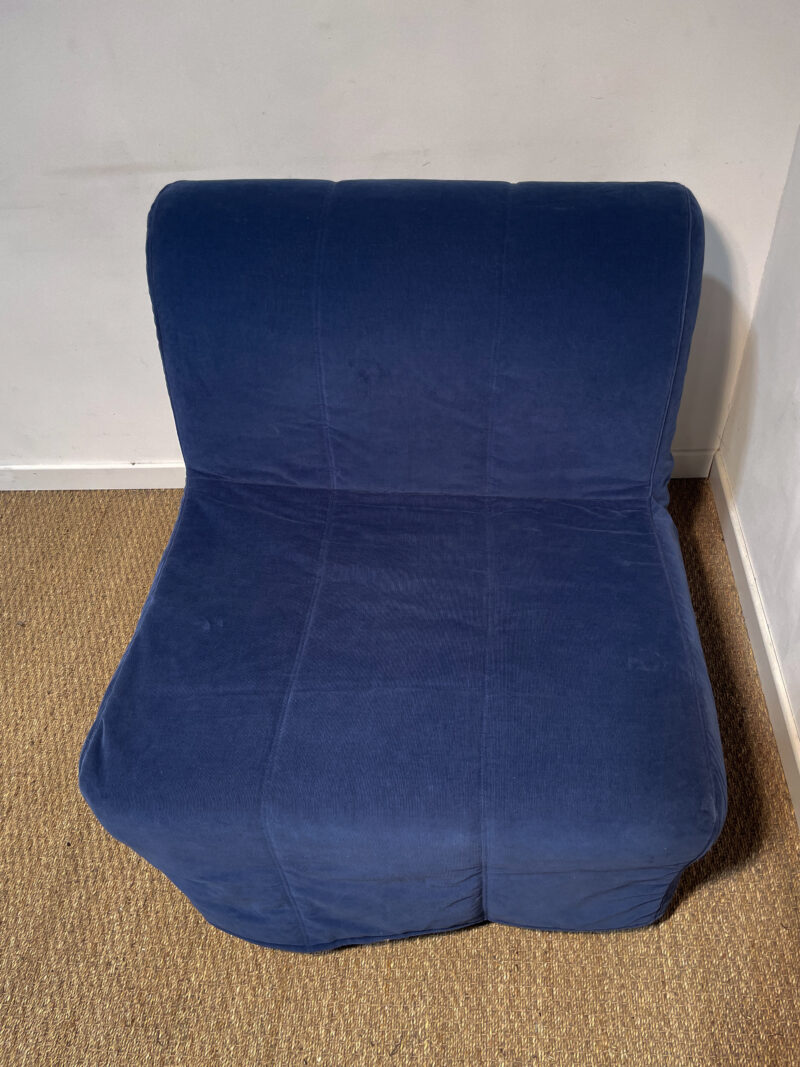 Chauffeuse house en tissu bleu – Image 2