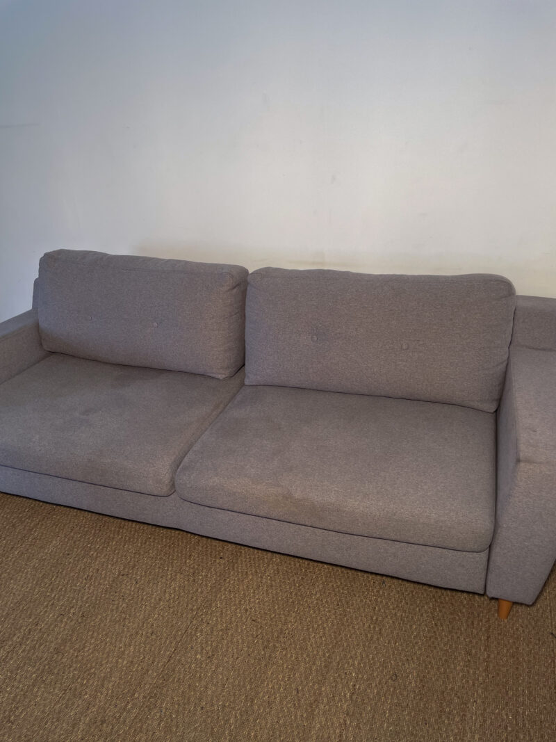 Canapé dépliable en tissu gris clair – Image 2