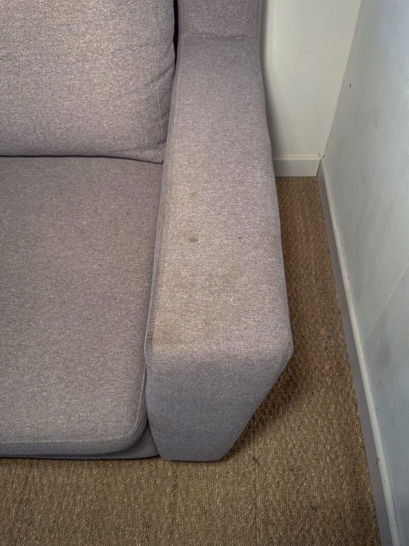 Canapé dépliable en tissu gris clair – Image 3