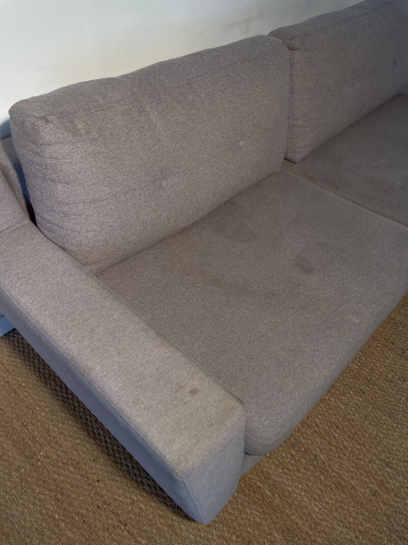 Canapé dépliable en tissu gris clair – Image 4