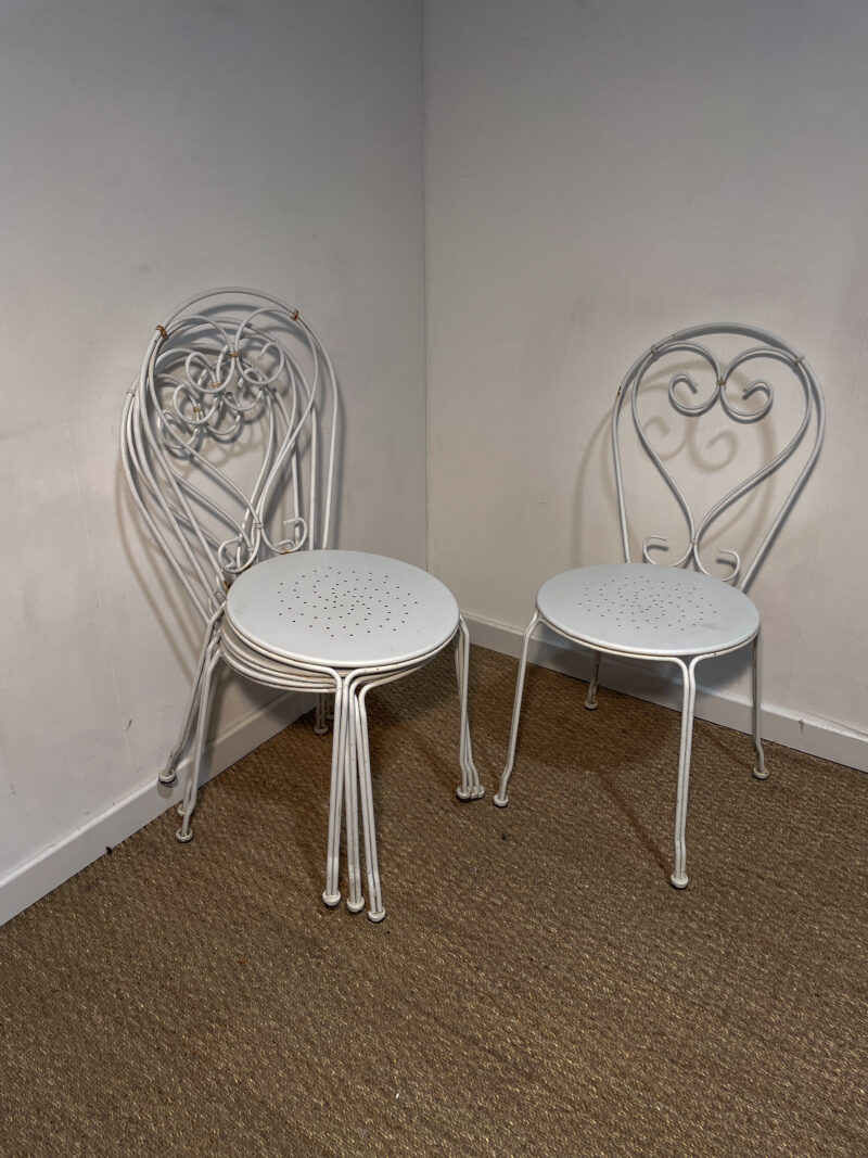 Lot de 4 chaises d'extérieur en fer forgé – Image 6