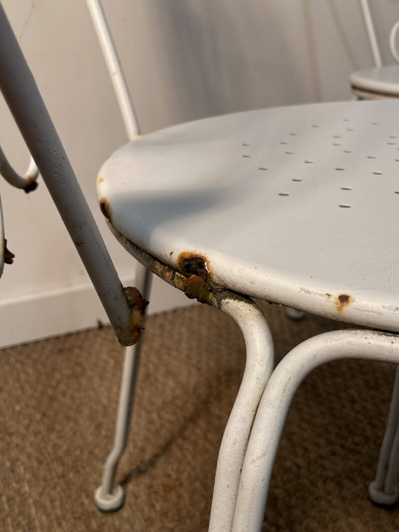 Lot de 4 chaises d'extérieur en fer forgé – Image 3