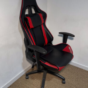 Fauteuil de bureau / Chaise de jeu noire et rouge