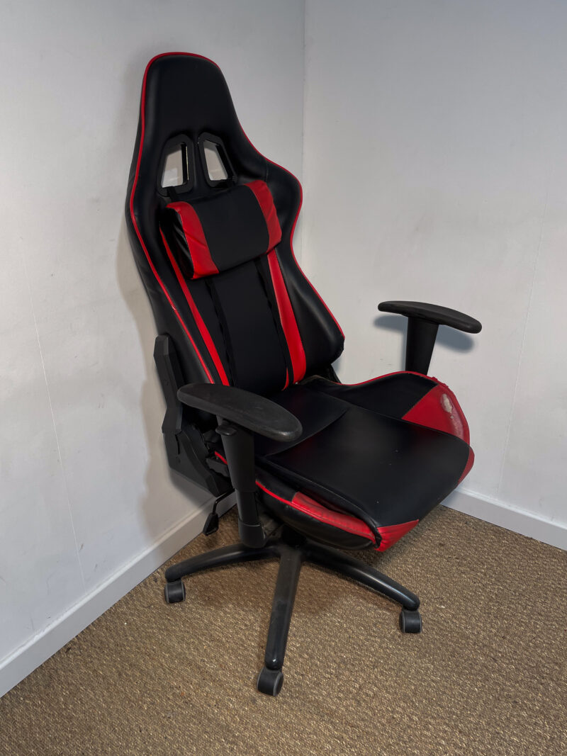 Fauteuil de bureau / Chaise de jeu noire et rouge