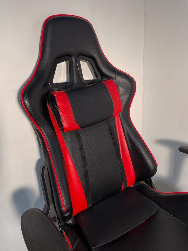 Fauteuil de bureau / Chaise de jeu noire et rouge – Image 4