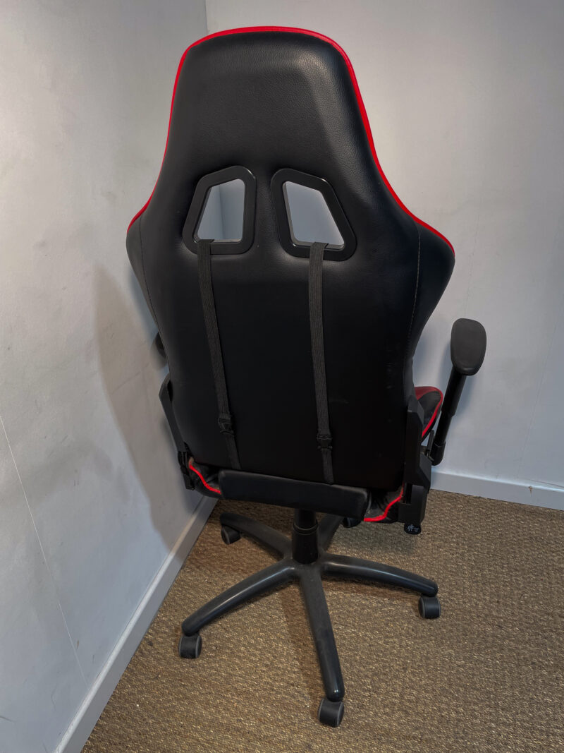 Fauteuil de bureau / Chaise de jeu noire et rouge – Image 6
