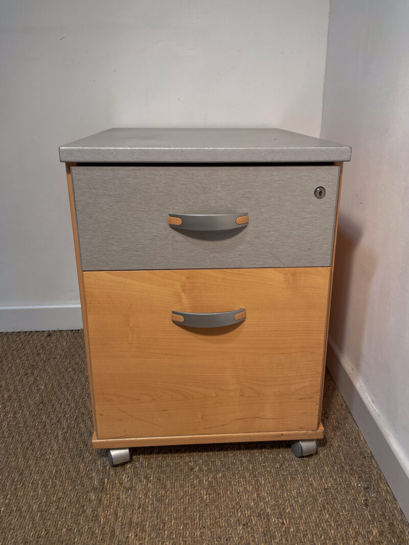 Caisson de bureau bois et gris – Image 2