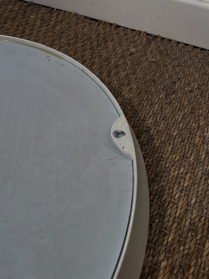 Miroir rond et cadre blanc à poser ou à accrocher – Image 4