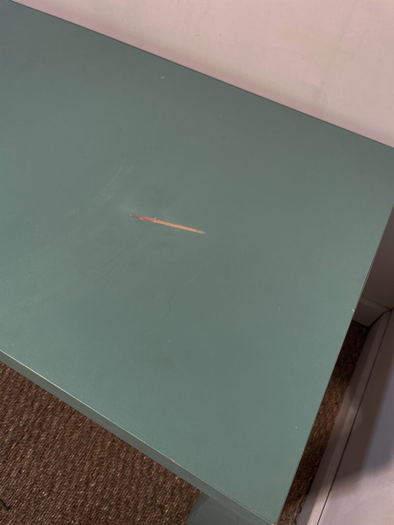 Table basse effet bois peinte bleue turquoise – Image 6