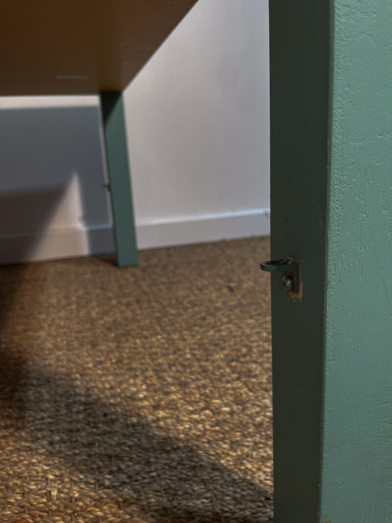 Table basse effet bois peinte bleue turquoise – Image 4