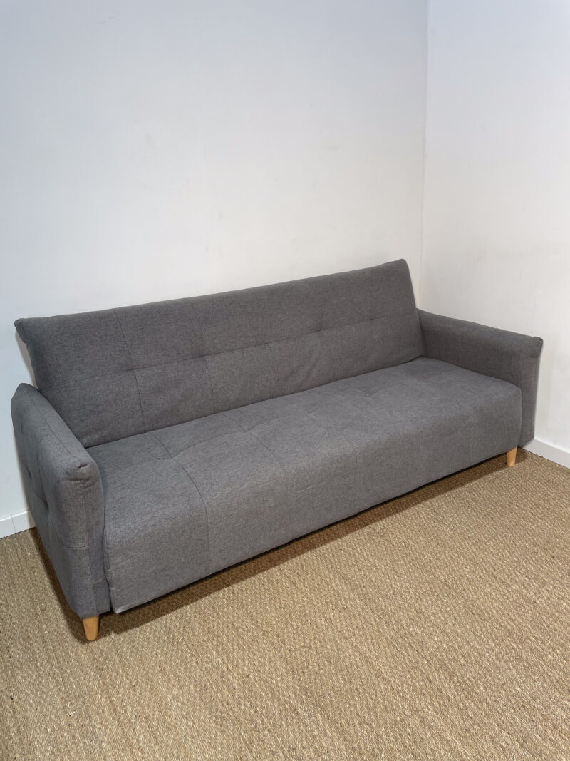 Canapé gris convertible en banquette