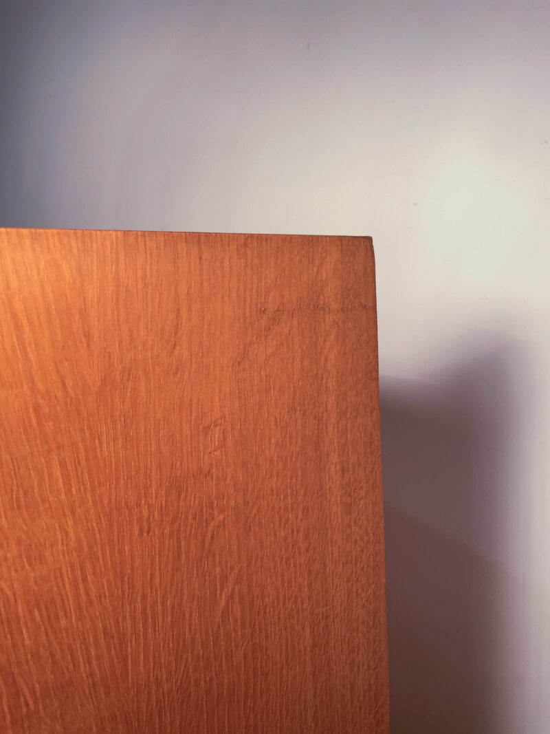 Buffet secrétaire vintage en bois et rotin – Image 8