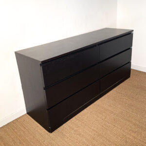 Double commode en bois noir