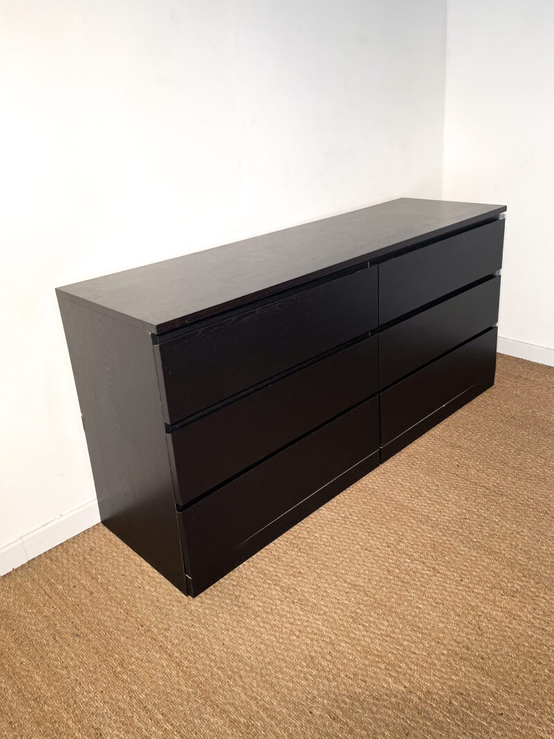 Double commode en bois noir