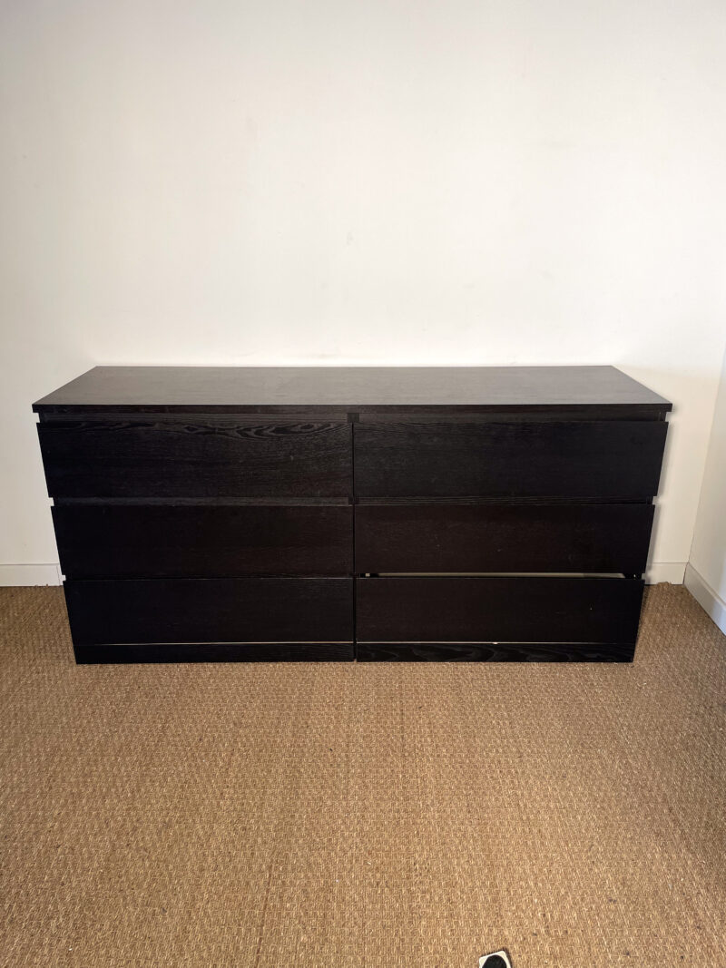 Double commode en bois noir – Image 2