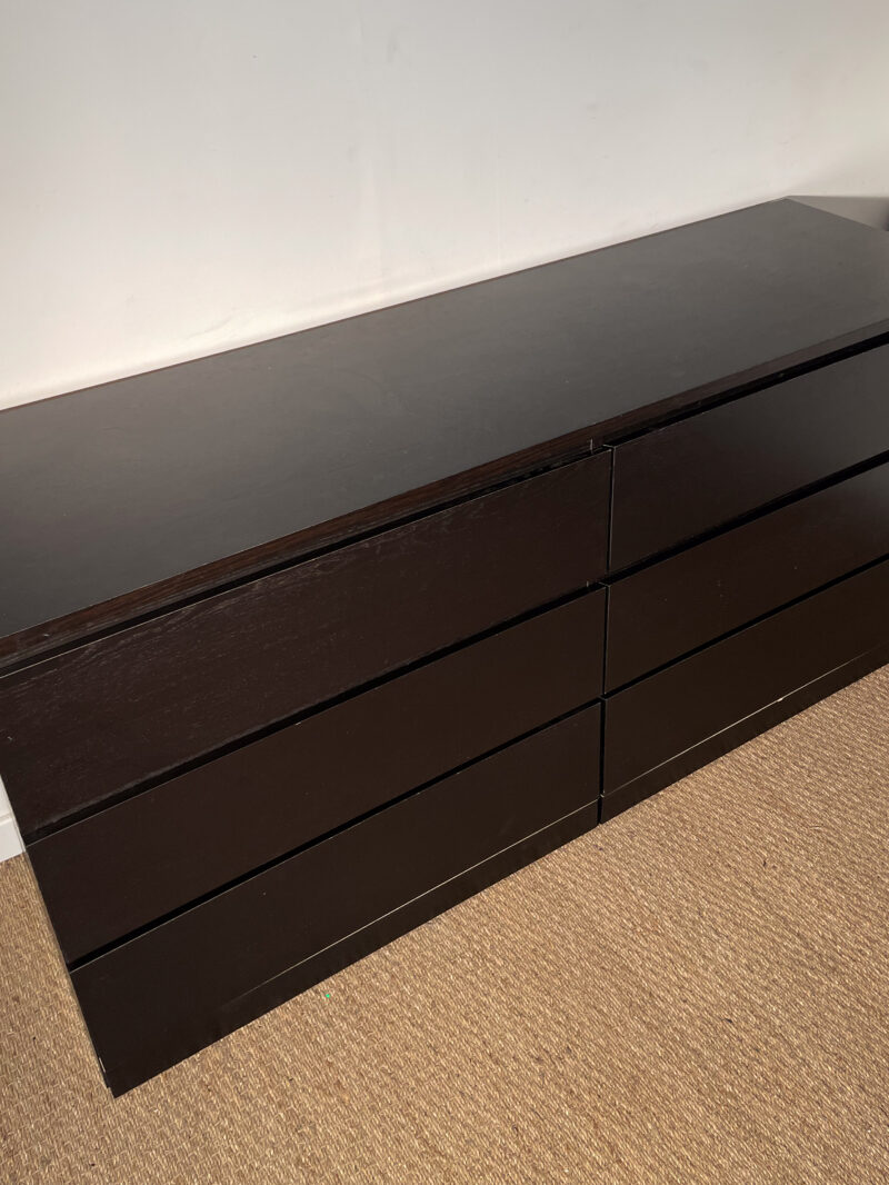 Double commode en bois noir – Image 3