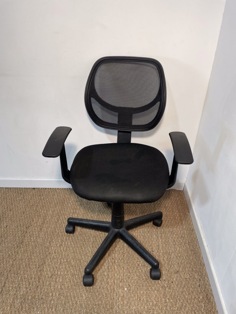 Fauteuil de bureau en tissu noir – Image 2
