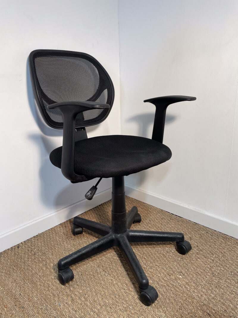 Fauteuil de bureau en tissu noir – Image 3