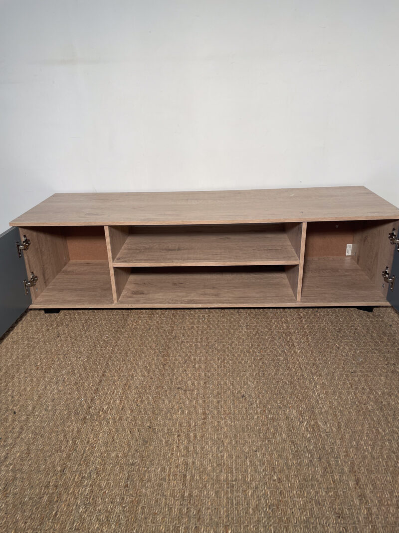 Meuble TV effet bois et gris – Image 3