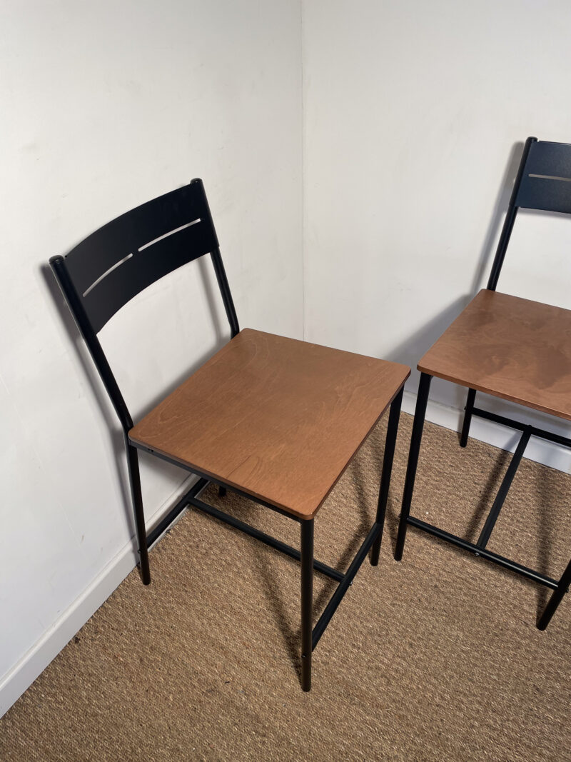 Lot de 2 chaises hautes de bar bois et métal – Image 3