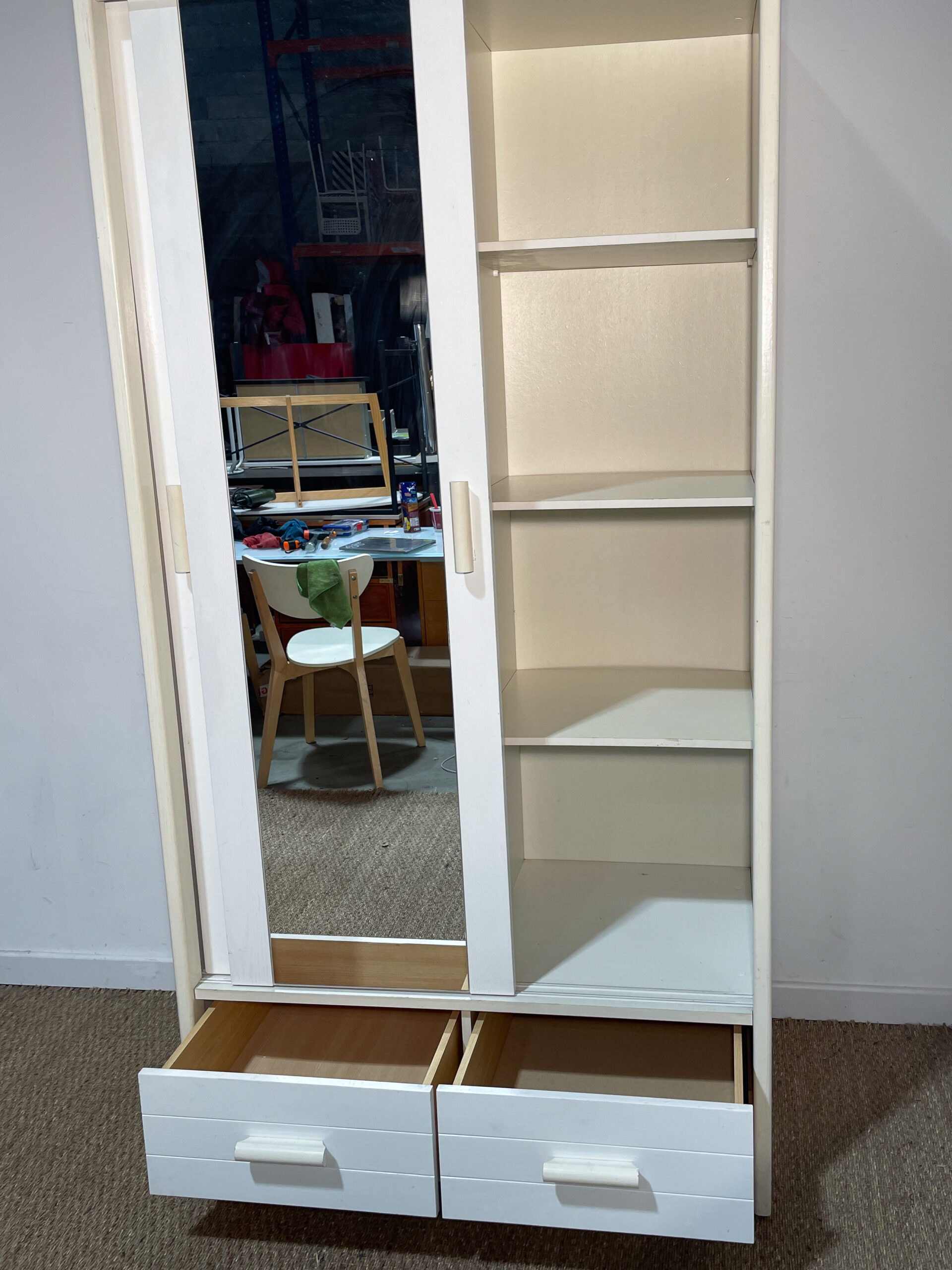 Armoire blanche à miroir – Image 4