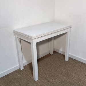 Petit bureau / Table à rallonges en bois blanc