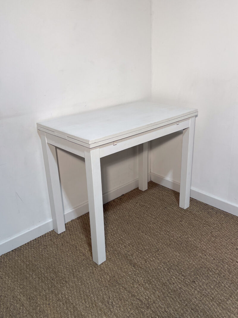 Petit bureau / Table à rallonges en bois blanc