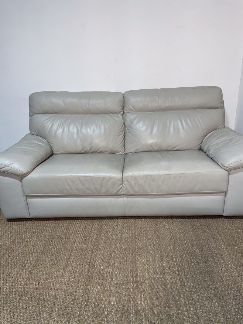 Canapé en cuir gris clair – Image 2
