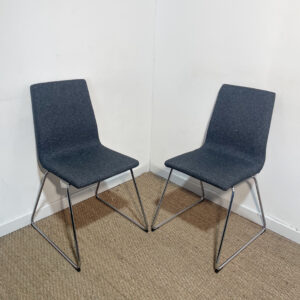 Lot de 2 chaises anthracite chromées