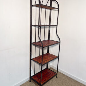 Etagère en fer forgé et bambou